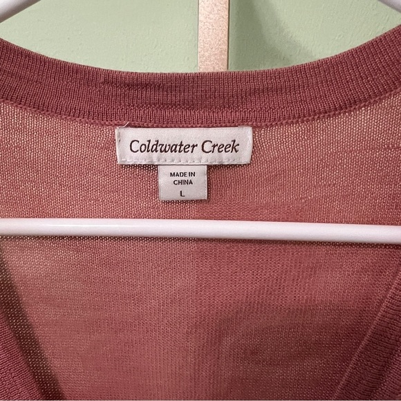 Coldwater Creek cardigan wool blend long sleeve button up Mauve Large - Picture 3 of 6